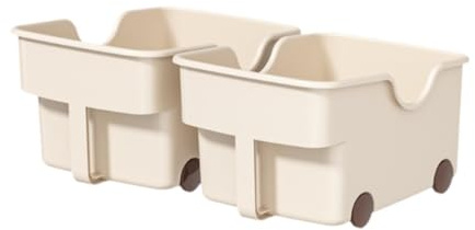 MagiDeal Lot de 2 bacs de rangement pour armoires de cuisine, boîte de rangement pour aliments, conteneur à roulettes profond pour sous-évier, comptoir de