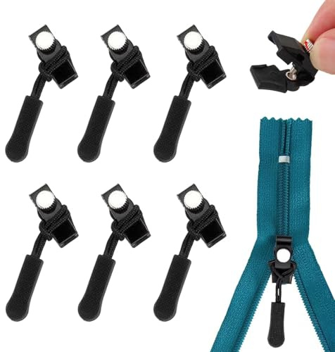 6 Stück Fix-Reißverschlusszieher, Reißverschluss Anhänger, Reißverschlussschieber Ersatz, Universal-Reißverschluss, Reißverschluss Zipper Reparatur für Jacke, Rucksack, Gepäck, Schlafsack (Klein)
