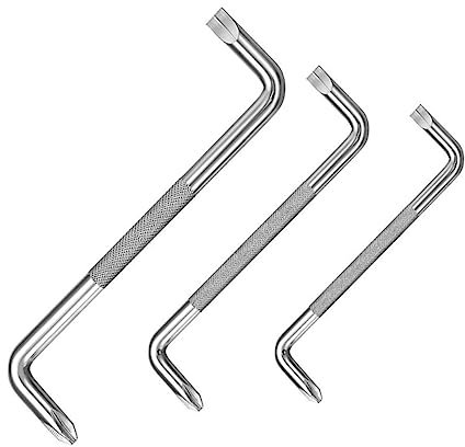 DOITOOL 3pièces Lot De Tournevis Coudés à Angle Droit Avec Embouts Cruciformes Et Plats Pour Réparation Automobile Et Électronique