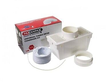 Kit d'aération universel pour sèche-linge à condensation, conduit de 1 m, boîte carrée, blanc
