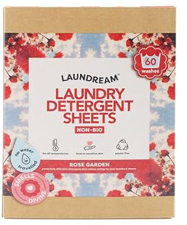 Rose Garden Laundry Detergent Sheets - 60 Loads - Eco-Friendly, Compact & Effective Laundry Sheets for Easy Washing, Zero Waste, and Fresh-Smelling Clothes