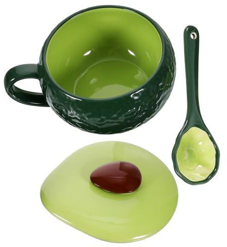 Healifty Taza de Café de Dibujos Animados en Cerámica con Forma de Aguacate