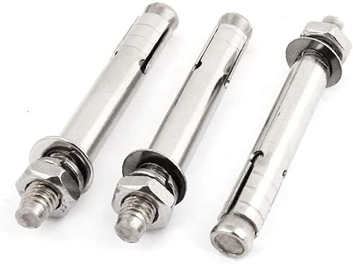 ROHCGHC parafusos de expansión, 3 uds, Herramienta de Hardware de Perno de expansión M8 Anclaje de Manga de Tuerca Hexagonal 80 mm de Longitud Perno de expansión Herramienta(M8x60)