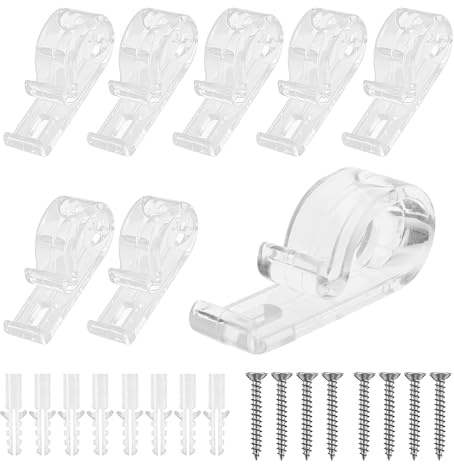 8PCS Safe Guard Kids Roman Blind Cord Clips Roller Blind Spares Premium Plastic Cord Holders With Screws & Pillars, BlindClips & P Clips BlindCord Safety Device Universal Fit For Roller & Roman Blinds