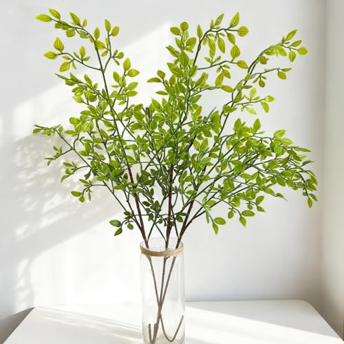 3 Stück Künstliche Pflanzen Zweige 90cm Künstliche Ficus Zweige Grüne