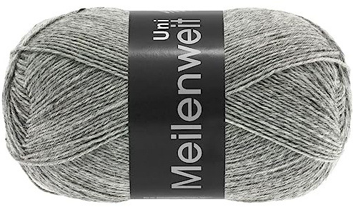 LANA GROSSA Meilenweit 100 | Sockenklassiker, uni und bedruckt, waschmaschienenfest | Handstrickgarn aus 80% Schurwolle & 20% Polyamid | 100g Wolle zum Stricken & Häkeln | 420m Garn FB1103