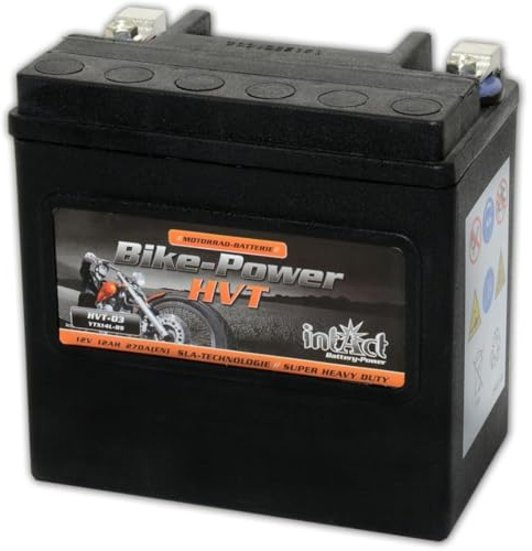 intAct - Batterie de moto HVT | Batterie pour moto, tracteur de pelouse. Batterie sans entretien et anti-fuite. | HVT-03, CTX14L-BS, 65958-04A, batterie 12 V, 14 Ah (c20), 250 A (EN) | Dimensions :