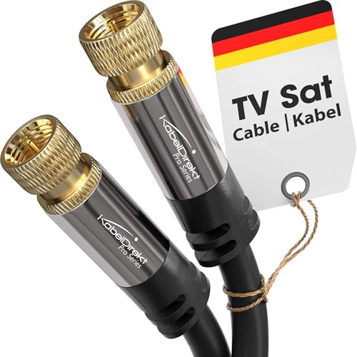 KabelDirekt – 4K SAT Kabel, Koaxialkabel, TV Kabel, F-Stecker – 15m – In Deutschland entwickelt (Satellitenkabel für Fernsehen, Radio, Internet, Fernsehkabel für DVB-T2/DVB-C/DVB-S2, schwarz)