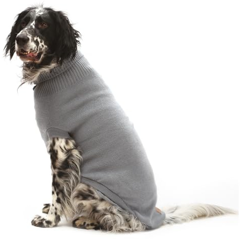 Croci Moscow - Maglioncino dolcevita invernale per cani, giacca cappotto con foro guinzaglio pettorina e elastici zampe, colore Grigio, taglia 40 cm