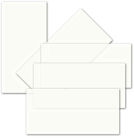 100x ungefalztes einfaches Einlege-Papier für DIN Lang Karten - weiß - 10,3 x 20,8 cm - ideal zum Bedrucken mit Tinte und Laser - hochwertiges Transparent-Papier von GUSTAV NEUSER