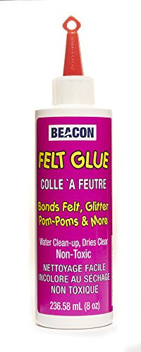 Beacon Felt Glue 236ml Medium Bottle, Clear - Strong Art Glitter Glue for Crafting - Non Toxic & Easy to Apply - Perfect for School, DIY Crafts & Home Decor