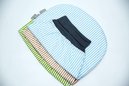 bab-Berlin Strampelsack 0-6 Monate für Mädchen oder Jungen wattiert oder unwattiert ganzjährig, Baby Pucksack mit Streifen in Blau, Beige oder Grün