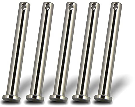 PROTECH 5 Stück Steckbolzen 8x64mm Edelstahl V4A rostfreier A4 Bolzen Splintbolzen Stecksplint Sicherungsbolzen Bolzen mit Kopf und Splintloch