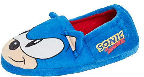 Sonic The Hedgehog Boys Slippers, Blue Size 12