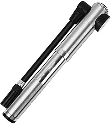 BUMSIEMO Reifenpumpe Mini Fahrradpumpe mit Manometer Bike Air 2 in 1 Ventilrahmen Silber