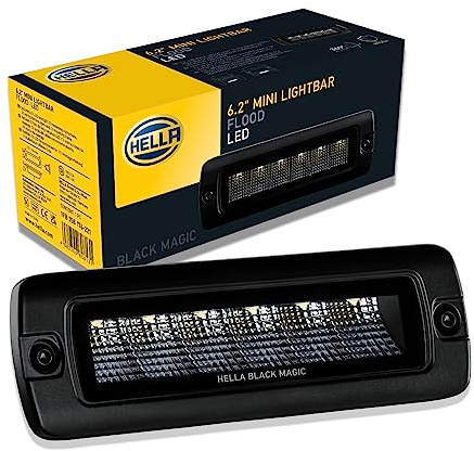 Hella Black Magic LED Series 358176221 Mini Barre Lumineuse encastrée 15,7 cm – Projecteur LED – Feux de Conduite Tout-Terrain pour SUV, VTT, Camion, Bateau, Tracteur, Moto