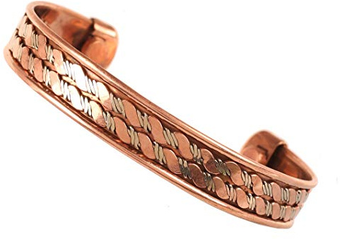 Touchstone Kupferarmband im tibetischen Stil. Handgeschmiedet aus massivem, hochwertigem Kupfer. Schmuckarmband für Frauen und Männer.