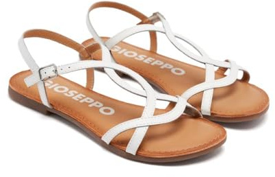 Sandali Bianchi con Strisce Sottili per Donna lamim