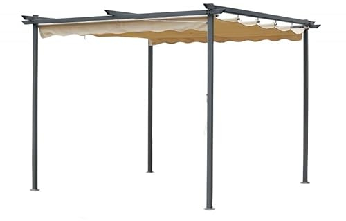 Grindi - Garten Pergola Pavillon Terrassendach - Milos I 3x3m - wasserdichtes & stabiles Sonnenschutz für Terrasse und Freistehender, Carport-Pavillon, Grillpavillon, Markise als Vordach für Haustür