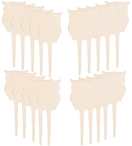 20 Stück Holz Pflanzenetiketten Holz Pflanzenschild Tags Garten Marker T-Form Pflanzenetiketten Dekorative Gartenanhänger für Kinderzimmer Töpfe Seeding Tools Gartenarbeit Bonsai Ornament (Eule)