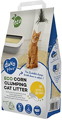 duvoplus, Eco maíz aglomerante Arena para Gatos 3,5 kg/5,73 L, para la higiene, Gato