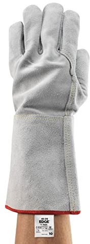 Ansell Edge 48-216 Hitzebeständige Handschuhe, Mechanik- und Chemikalien-Schutz bei industriellen Arbeiten, Arbeitshandschuh Damen Herren, Grau, Größe 2XL (6 Paar)