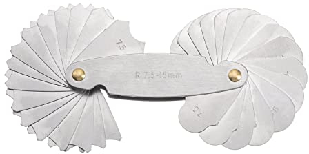 sourcing map R7.5-15 Radius Messröhre Legierung Stahl Radius Rippchen Messröhre Tragbar Konkav Konvex Messen Werkzeug für Werkzeug und Matrize Hersteller Kontrolle