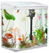 VIALIA Aquarium Komplettset mit LED-Beleuchtung, Pumpe und Filter, 38x24x43 cm, 30 Liter, Weiß, Glasbecken für Fische und Wasserpflanzen