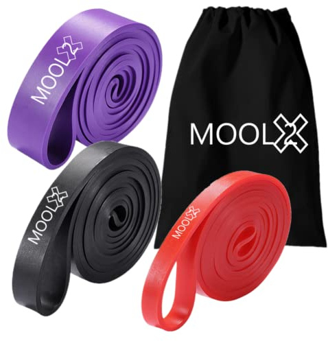 MOOL2 Bandas Elásticas Glúteos, Bandas de Resistencia Piernas y Glúteos, Cintas Elásticas, Calistenia, Goma Elastica Fitness, Gimnasio en casa, dominadas, Gym en casa, Goma musculacion, Pack de 3