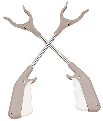 Gogogmee Müllgreifer 2 Stück 40cm Aluminiumlegierung mit Verschluss Rutschfest Greifzange für Outdoor Müllaufnahme und Hohe Regale Health Household Hilfsmittel