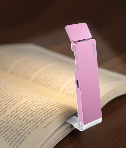 luce di lettura, ricaricabile libro luce per la lettura nel letto, pieghevole Clip-on LED Luce del libro, 3 colori ambrati e 4 luminosità dimmerabile, lampada portatile di lunga durata segnalibro