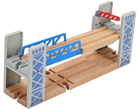 SEWACC Holz-hochbrücke Und Gleise Eisenbahn Junge Mädchen DIY-gleisspielzeug Überführungsmodellspielzeug Mit Eisenbahnschienenbrücke Geeignet Für Wooden Train Sets