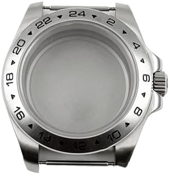 MEUIXT Caja de reloj de cristal de zafiro NH34 NH35 NH36 NH38 NH70 NH72 de 40 mm Bisel fijo de 24 horas Caja de acero macizo ETA2824 PT5000 Corona atornillada