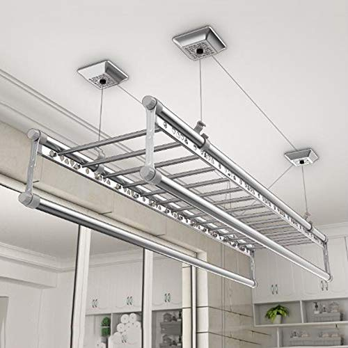 Wäscheständer für Deckentrockner, 150 cm, 4 Stangen, Haushaltstrockner, Wäscheleine, Seilzug, Aluminiumlegierung, für Wäsche, Kleidung, platzsparende Lösung auf dem Balkon