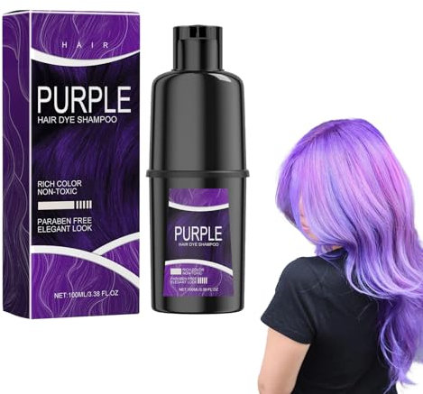 Shampoo Naturale per Capelli Grigi 3 in 1 - Tinta Istantanea per Uomini e Donne (Viola)