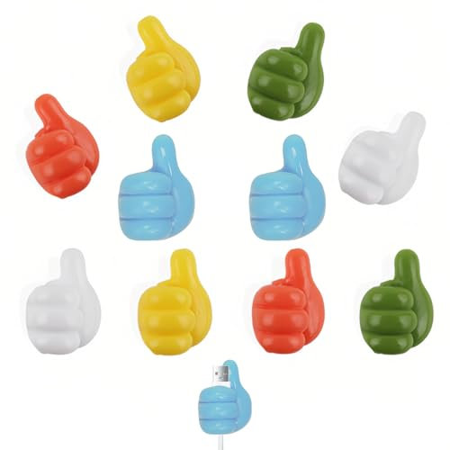 Clips Câble, 10 Pièces Cable Management, Couleur aléatoire Rigolo Support Cable Bureau, Range Cable en Silicone, Accessoire Bureau pour Câbles de Chargeur/Souris/Écouteur/Téléphone