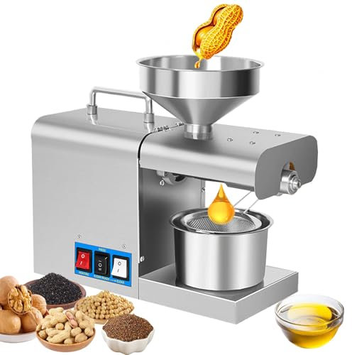 Pressa Per Olio Automatica, Estrattore Per Olio Da 820 W Per Cucina Domestica Commerciale, 3-5 Kg/H Pressa A Caldo A Freddo In Acciaio Inossidabile, Elevata Resa Dell'Olio