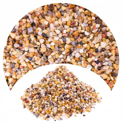 TD STONES Aquarium Kies Bernstein Gelb 3-5mm (2kg) - Quarzkies Naturstein Bodengrund für Fische & Garnelen - Dekorativer Aquariumboden für Wasserpflanzen