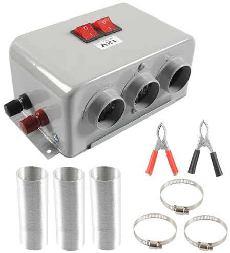 GOLOVENLD Riscaldatore interno compatto per auto, 12 V, 600 W a 800 W, dispositivo di riscaldamento a doppio ingranaggio per sbrinamento rapido del parabrezza