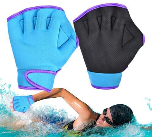 Aquatic Handschuhe Schwimmhandschuhe Wasserhandschuhe Wassertraining Mit Verstellbarem Handgelenkband, Gummi Aqua Handschuhe Für Fitness-Training Im Wasser