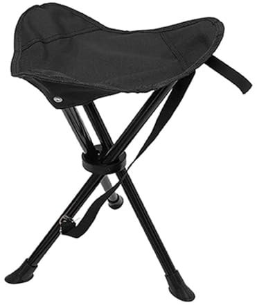 3-Bein Hocker Anglerhocker Klapphocker Campinghocker Falthocker Outdoor Tragegurt max 100Kg Tragbar faltbar Schwarz