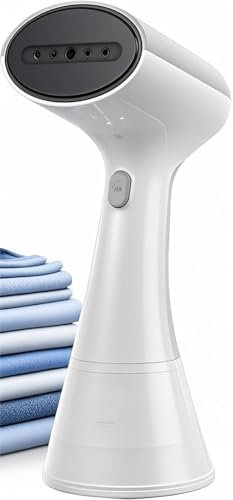 OLAYMEY Steamer Dampfglätter, 30g/min Konstante Dampfleistung, 220ML Wassertank 20S Aufwärmzeit, Tragbarer Steamer Dampfbürste Faltenentferner, Reise Dampfbügeleisen für Reisen, Büro, Zuhause