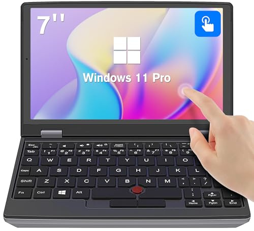 HAICOTECH 7 Zoll Mini Laptop, N95 Touchscreen Tablet PC, Taschencomputer, 32 GB RAM, 1 TB SSD, Ultrabook-Notebook, 2,0 MP, Win-11 Pro, Mini-HDMI, TF-Karte – für Büro/Reisen/Studenten/QWERTY