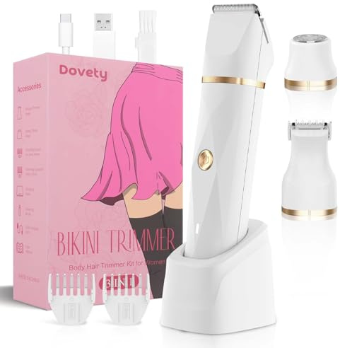 MIFXIN Afeitadora eléctrica 3 en 1 para mujer, recortadora de bikini para mujer, afeitadora IPX6 impermeable, húmeda y seca, depiladora para bikini, axilas, piernas, brazos, cuerpo, cara (blanco)