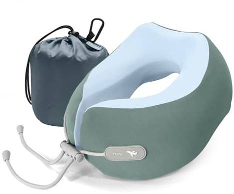 WSRY-Home Travel Pillow for Airplanes Memory Foam Neck Pillows for Travel Sleeping,Comfortable Head and Neck Support,Flight Pillow with Washable Cover,Car Train Bus and Office Use