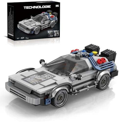 Ebortsin Technik Sportwagen Bausteine Set für Back Future, 405 PCS Speed Champions Rennwagen Bausteine Spielzeug, Geschenk für Erwachsene und Kinder, Kompatibel mit L***