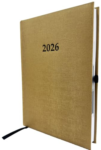 Buchkalender Chefplaner A5 1 Tag 1 Seite auch sonntags (2026 gold-metallic)