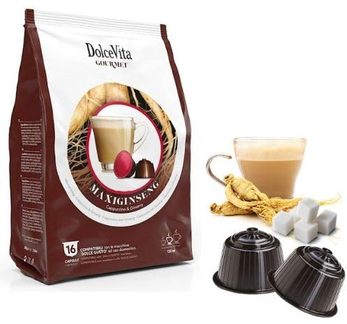 Capsule Dolce Gusto a marchio Dolce Vita Compatibili con macchine Nescafe Dolce Gusto (64, MAXIGINSENG)