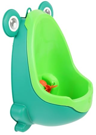 Urinal für Jungen Steh Töpfchen für Kleinkinder aus Kunststoff Grün | Wandhängbar oder Freistehend, Leichtes Cartoon Design, für Kleine Jungen im Alltag