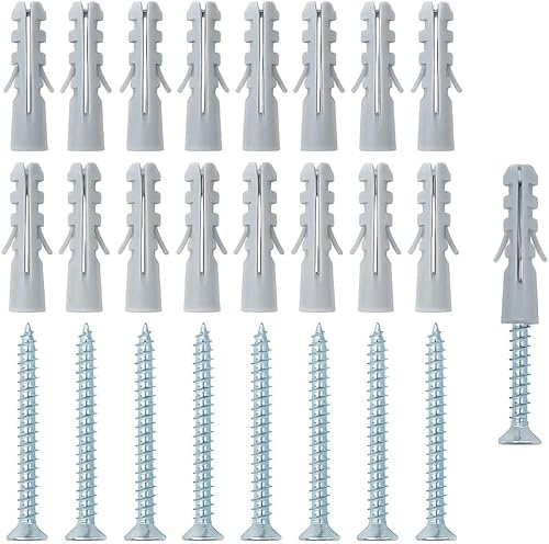 Tasselli con Vite – 25 Pezzi – Fissaggi per Muro, Calcestruzzo e Mattoni – Alta Tenuta, Facile Installazione, Resistenti nel Tempo – Varie Misure (5x40, 6x60, 8x40, 8x50, 10x50) – LEMAG SRL (5x40)